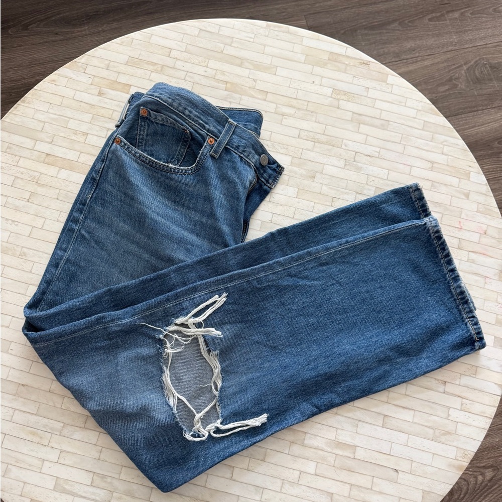 Levi’s women’s Distressed Blue Jeans
